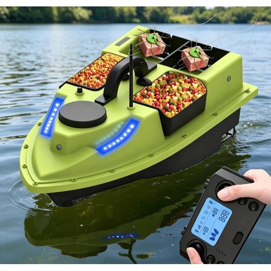 (YAKINDA) SAZAN YEMLEME (TEKNE VE BOTU) GPS 100 KONUMLU OTO PİLOT EVE DÜNÜŞ SABİT HIZ 4 HAZNELİ DİJİTAL KUMANDA 18000MAH PİL ÇANTA VE ARABA ŞARZI HEDİYE