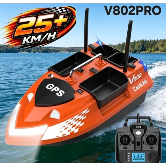 (YAKINDA) Flytec V802pro GPS 160 KONUM OTO PİLOT EVE DÖNÜŞ SABİT HIZ 4 HAZNELİ ARKA HAZNE ATMALI ÇANTA ARABA ŞARZI HEDİYE