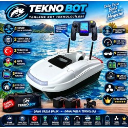 (YAKINDA)(TÜRKÇE) DİL SONARLI GPS 4 BÖLÜM 40 KONUM 3 VİTESLİ OTO PİLOT EVE DONUS BALIK GÖSTERIR 2 PİLLE ÇANTALI