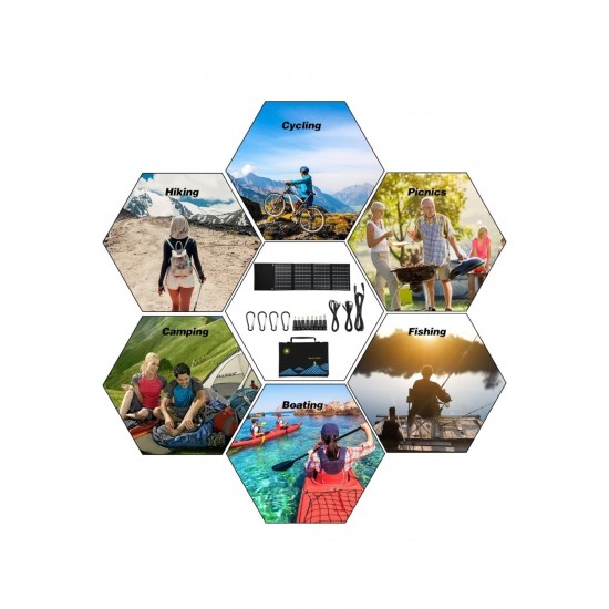Kamp Günüş Paneli Taşınabilir Portatif Güneş Panelli 30w Su Geçirmez